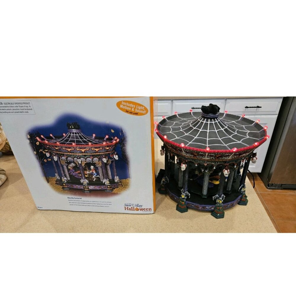 WORKING DEPT 56 GHOSTLY CAROUSEL HALLOWEEN ANIMATED ORIGINAL SNOW VILLAGE SERIES - Picture 8 of 16
